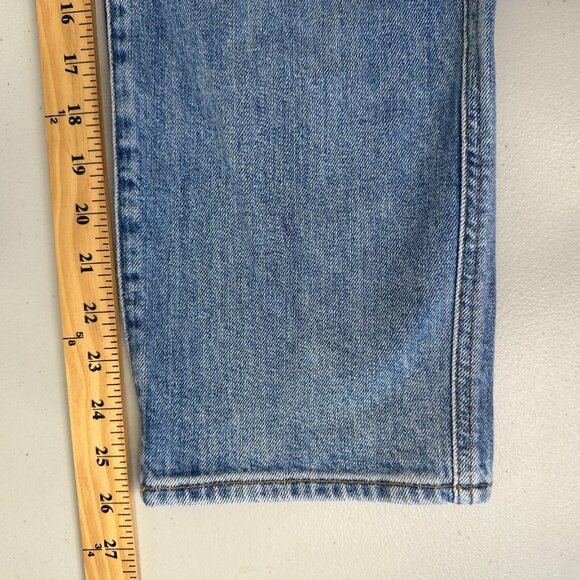 7 For All Mankind Blue Jeans High Waist Cropped Straight Size 30 - Picture 10 of 12